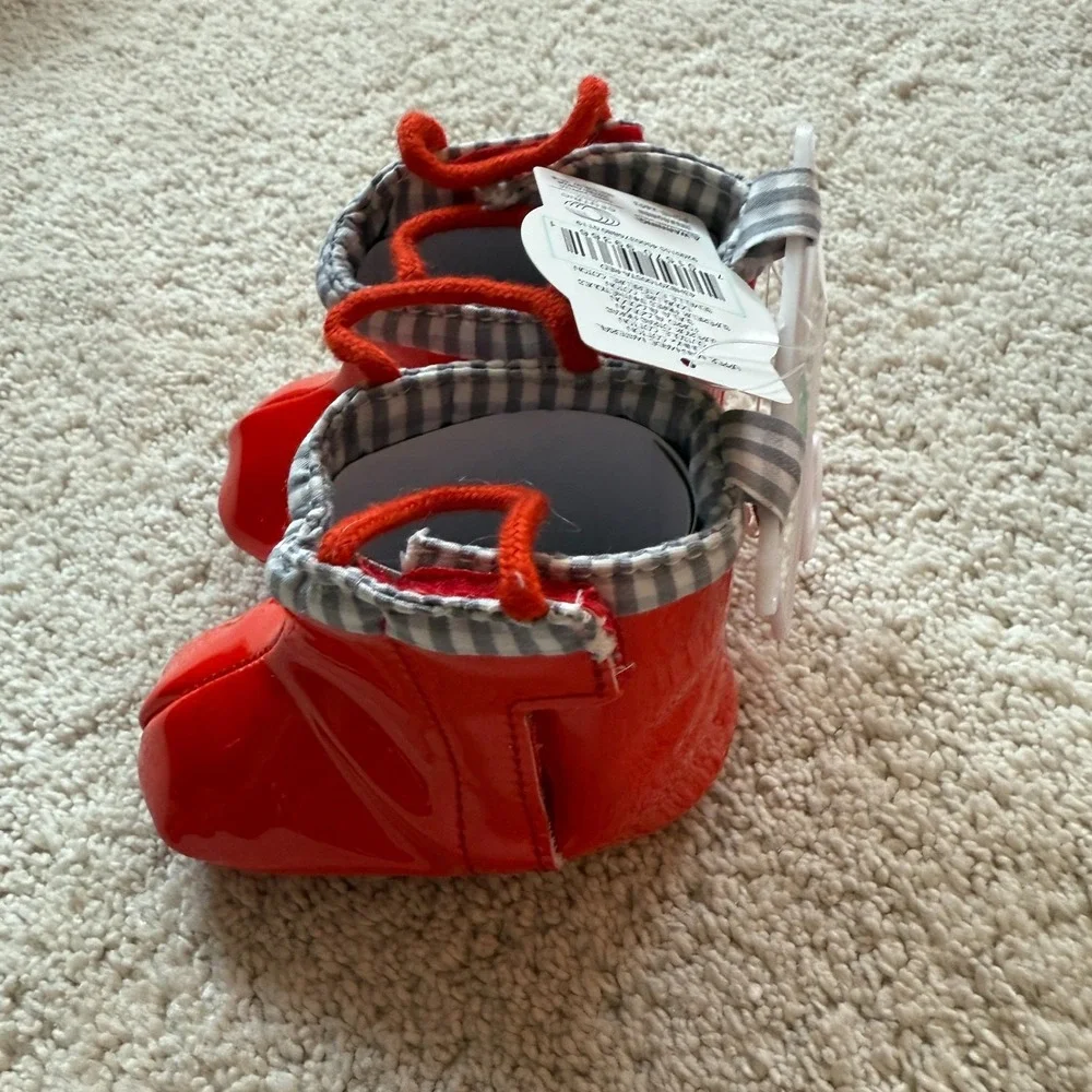 Happy Baby Boots‎ Infant 0-6 months Girls Boys Shiny Red Rain Shoes